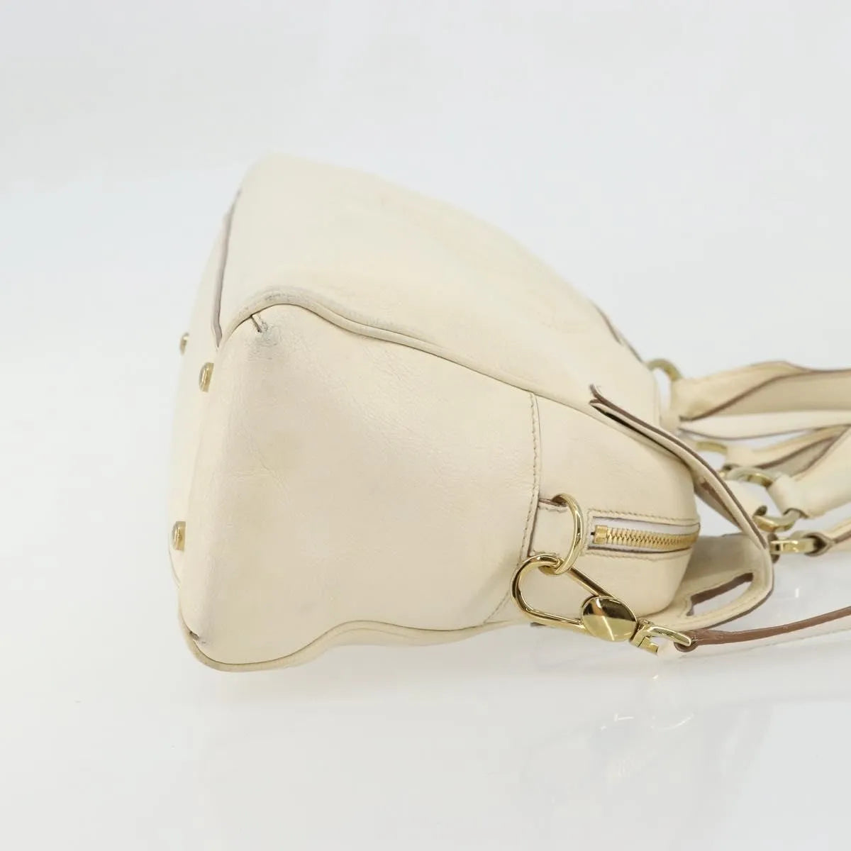 Cartier Marcello Leather White Leather Shoulder Bag Bag (Pre-Owned)