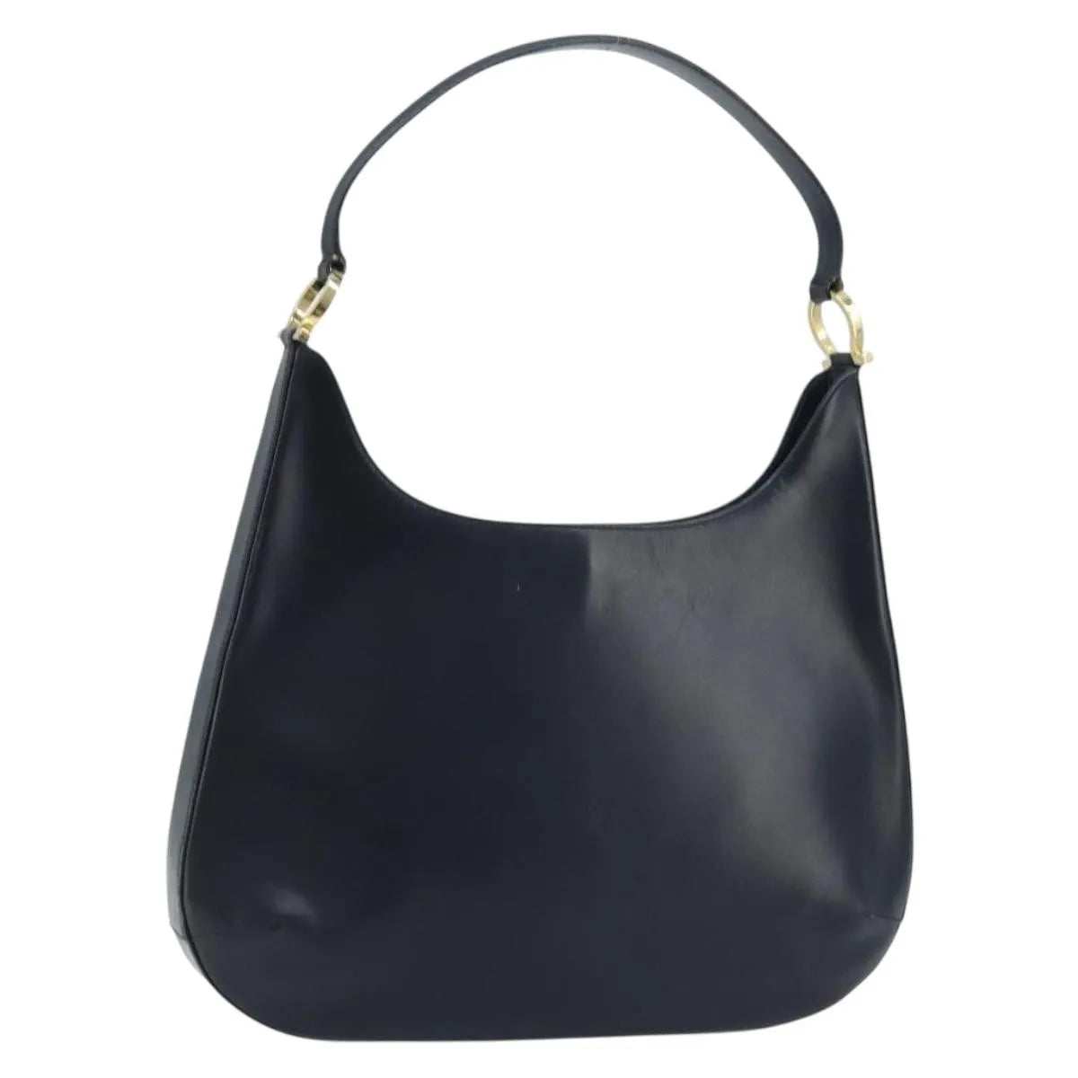 Salvatore Ferragamo Gancini Leather Navy Leather Handbag (Pre-Owned)