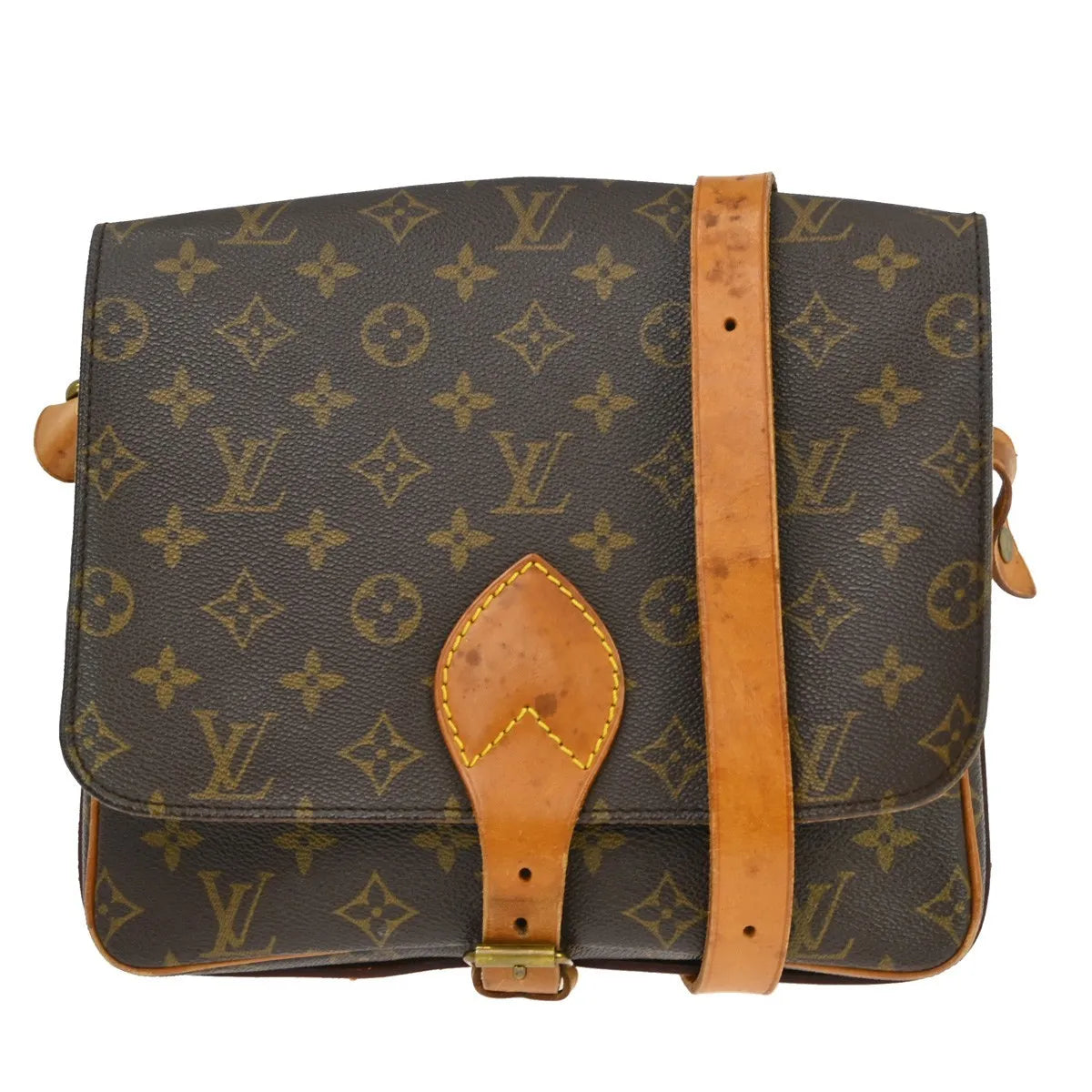 Louis Vuitton Cartouchiere Monogram Canvas Brown Canvas Shoulder Bag Bag (Pre-Owned)