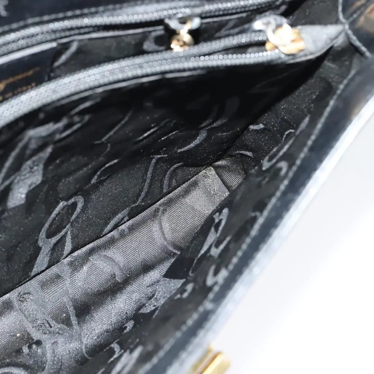 Salvatore Ferragamo Gancio Flap Hobo Leather Black Leather Shoulder Bag Bag (Pre-Owned)