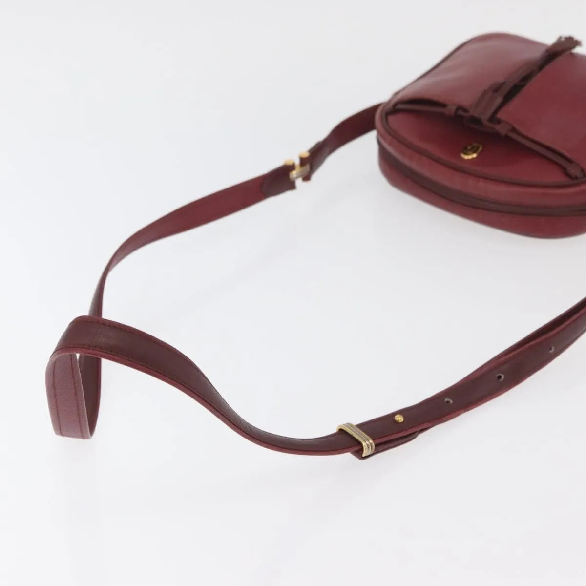 Cartier Tasseled Must De Cartier Leather Burgundy Leather Shoulder Bag Bag (Pre-Owned)