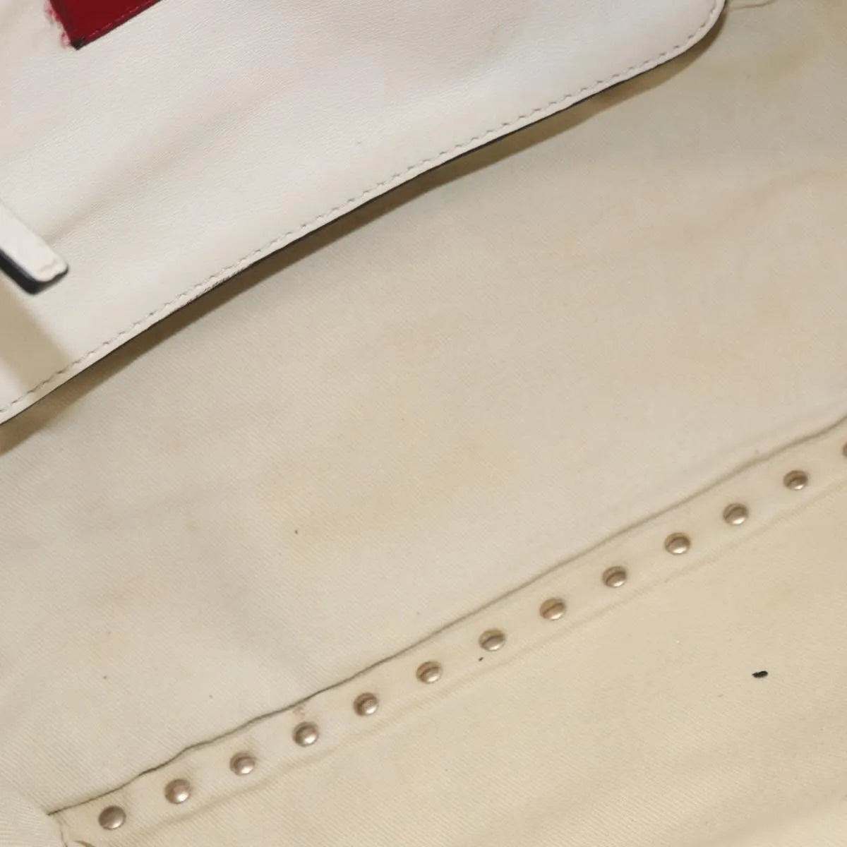 Valentino Garavani Rockstud Tote Soft Leather White Leather Tote Bag Bag (Pre-Owned)