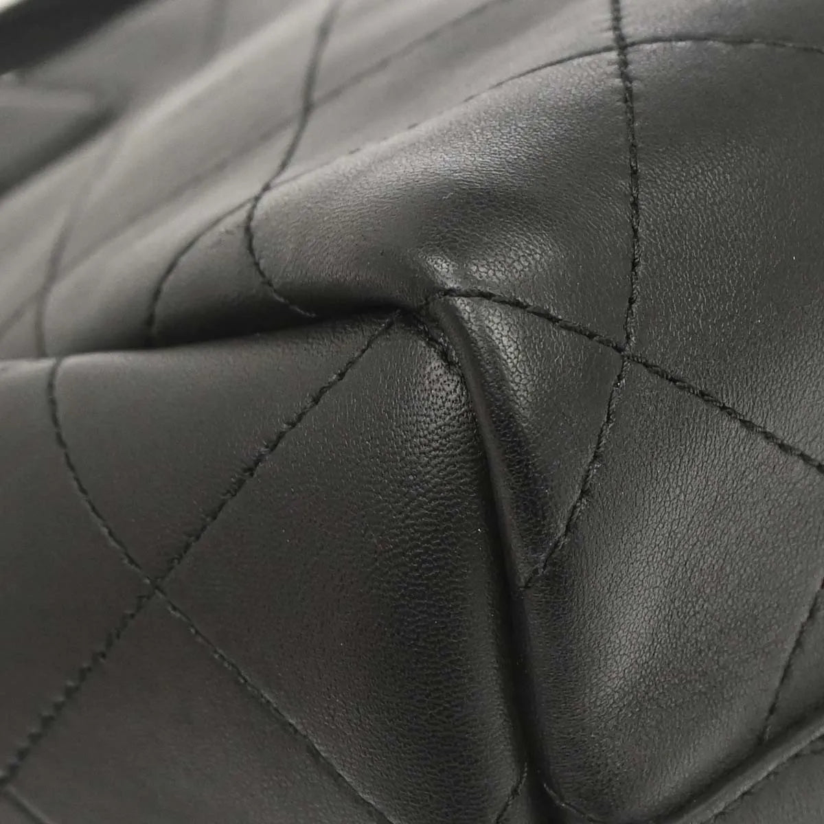 Chanel Covered Cc Shopping Tote Stitched Calfskin Black Leather Tote Bag Bag (Pre-Owned)