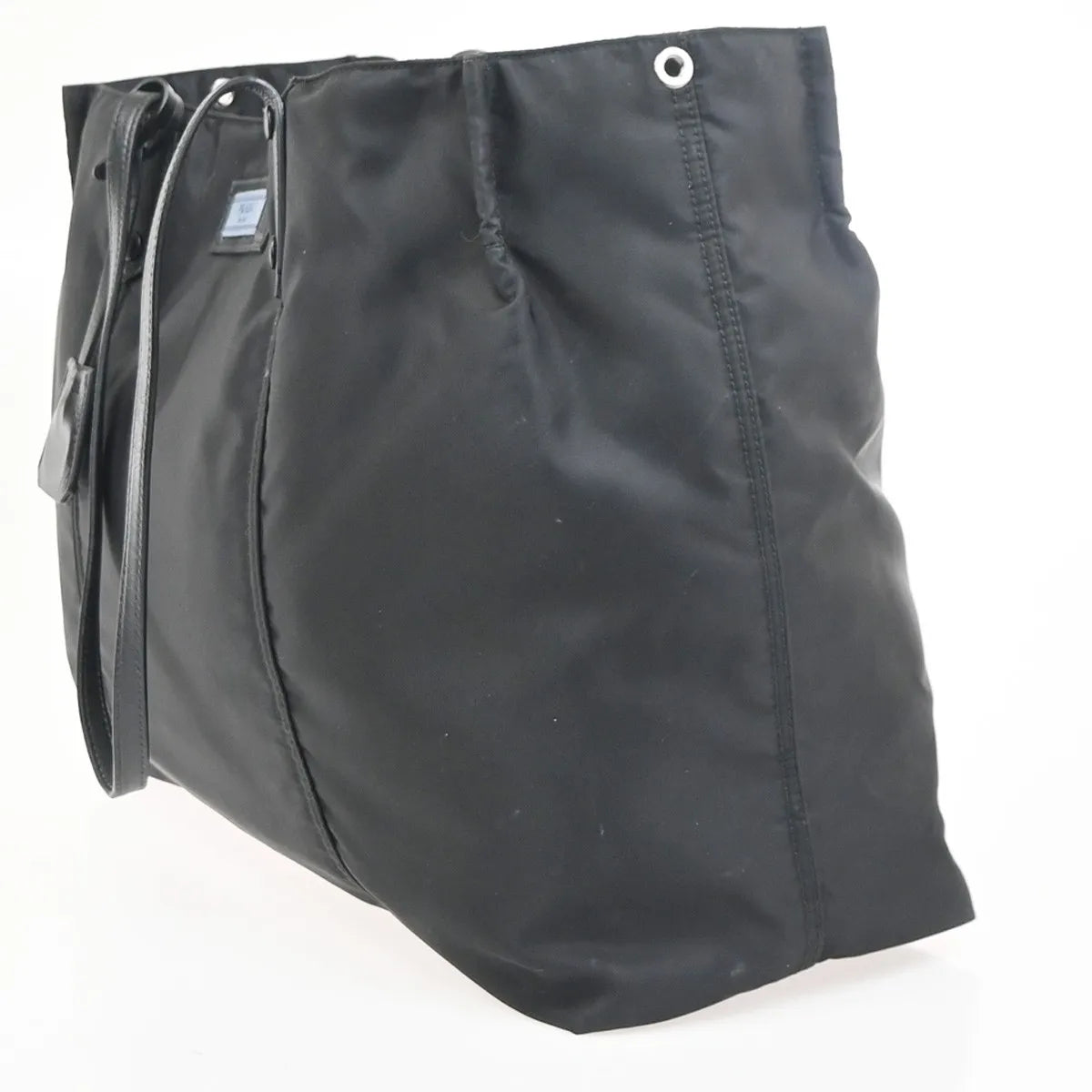 Prada Etiquette Tote Tessuto Black Nylon Tote Bag Bag (Pre-Owned)