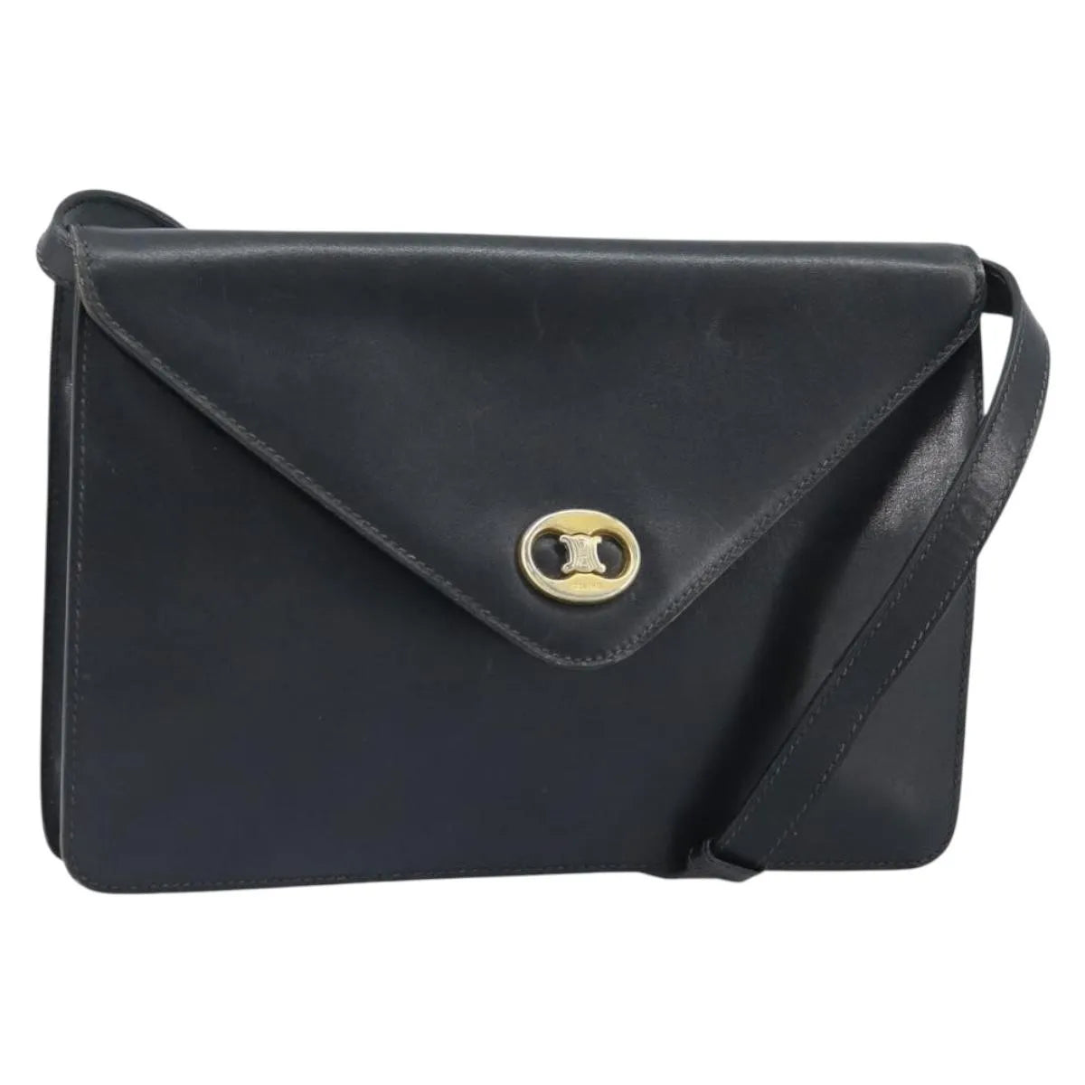 Celine Vintage Leather Black Leather Shoulder Bag Bag (Pre-Owned)