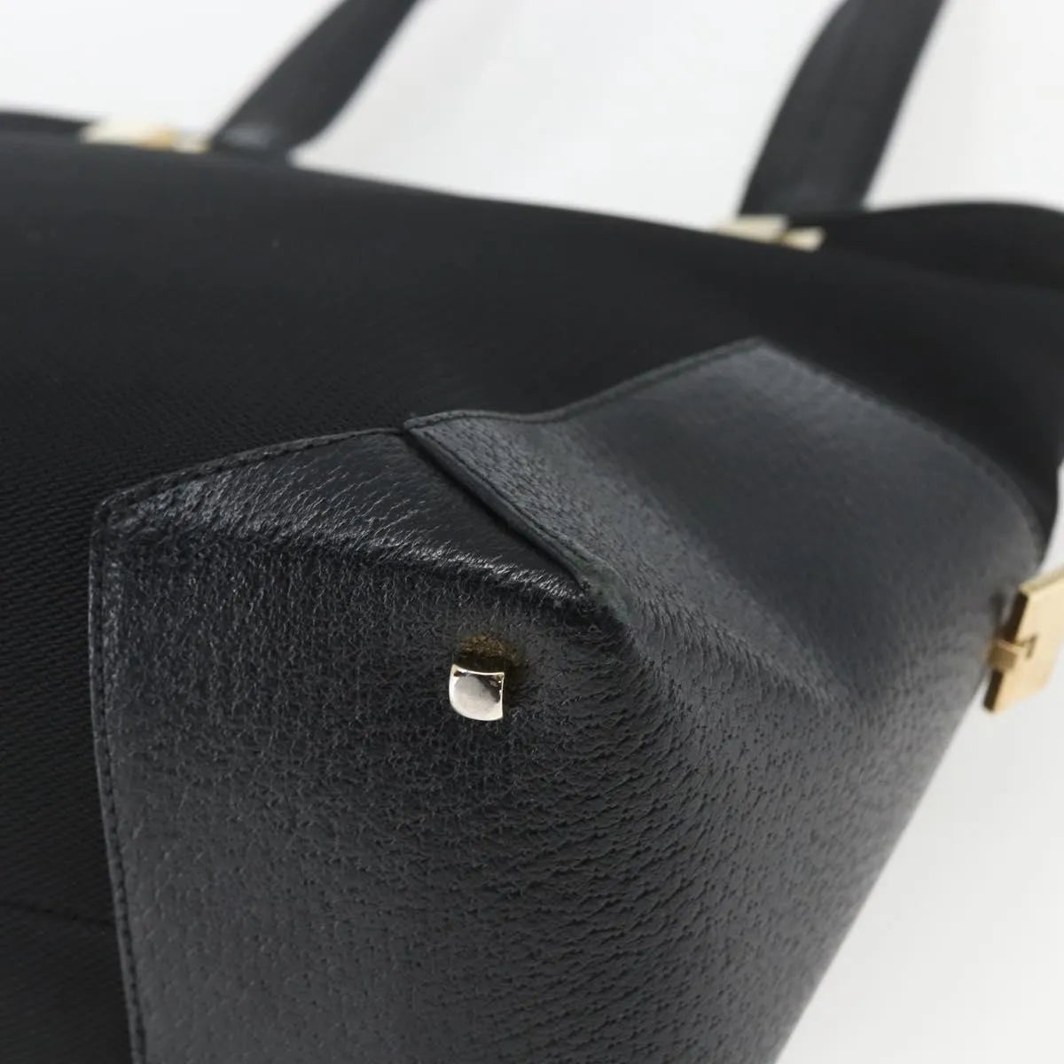 Salvatore Ferragamo Vintage Nylon Black Nylon Tote Bag Bag (Pre-Owned)