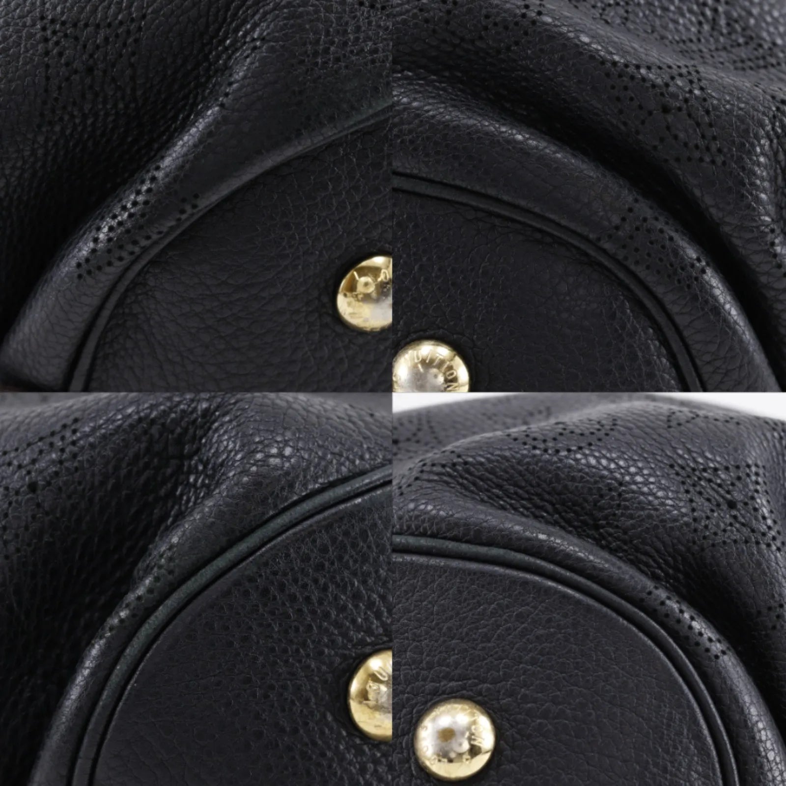 Louis Vuitton L Hobo Mahina Leather Black Leather Tote Bag Bag (Pre-Owned)