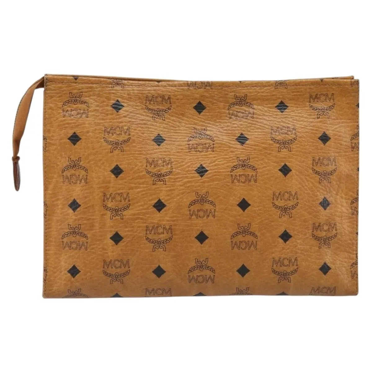 MCM Visetos Pvc Brown Leather Clutche & Pouche Bag (Pre-Owned)