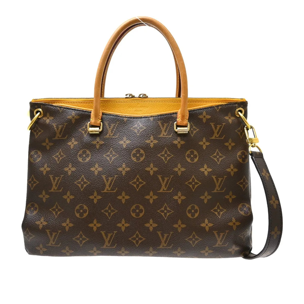 Louis Vuitton Pallas Tote Monogram Canvas With Leather Brown Canvas Handbag (Pre-Owned)