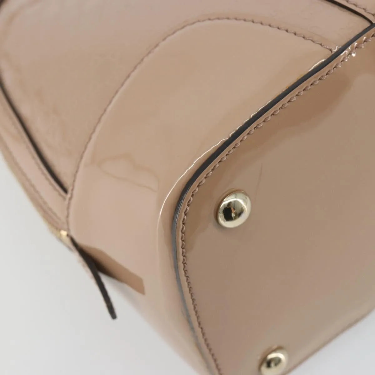 Gucci Nice Top Handle Microguccissima Patent Beige Patent_Leather Handbag (Pre-Owned)