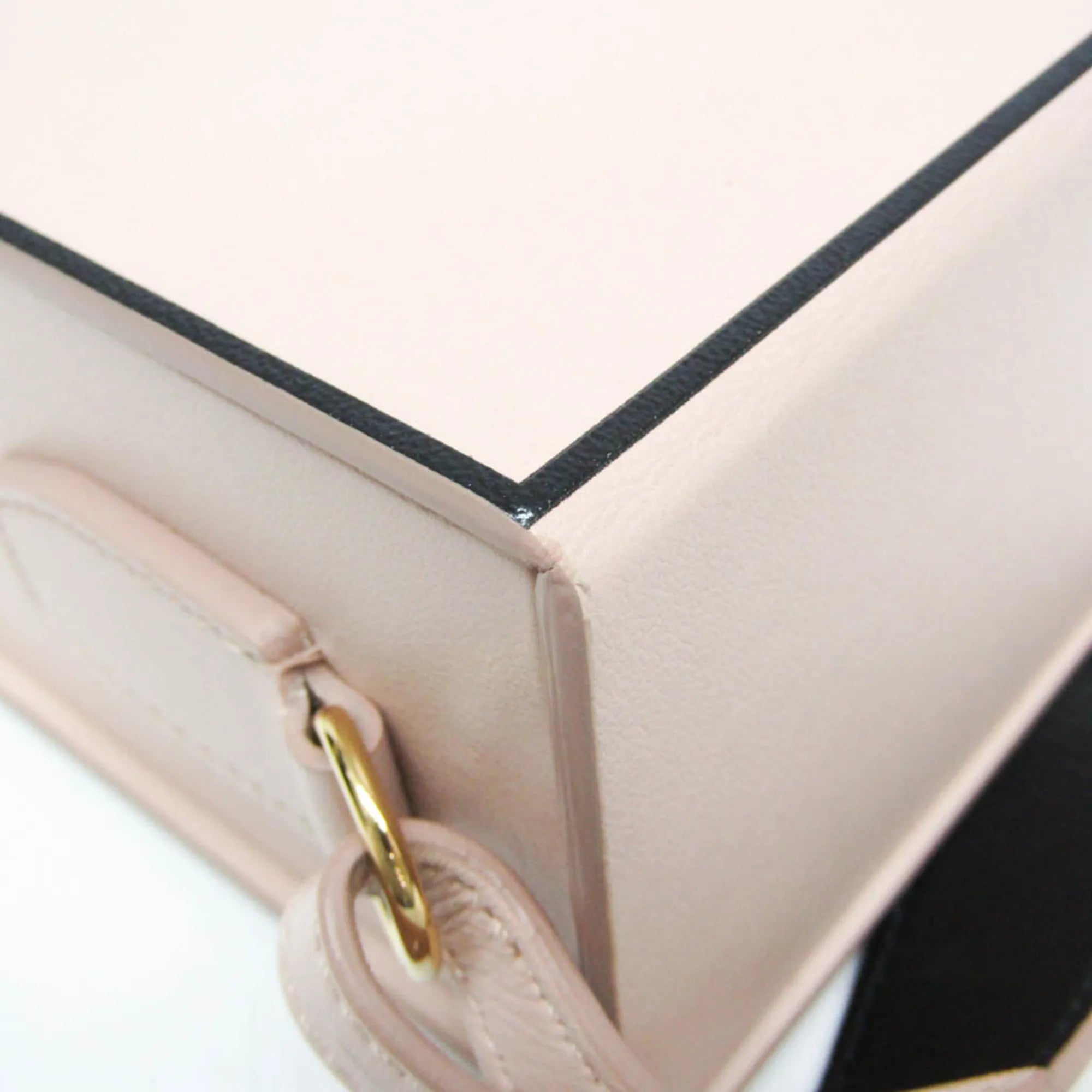 Fendi Logo Vertical Box Leather Pink Leather Shoulder Bag Bag (Pre-Owned)