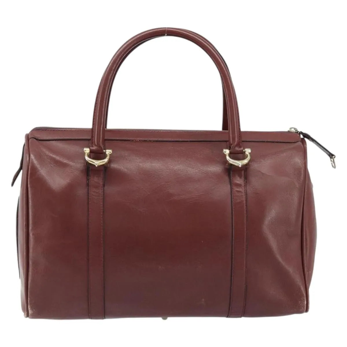 Cartier Must De Cartier Leather Burgundy Leather Handbag (Pre-Owned)