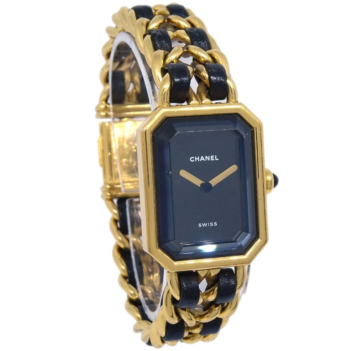 Chanel Premiere Rock Quartz Plated Metal And Leather Watch (Pre-Owned)