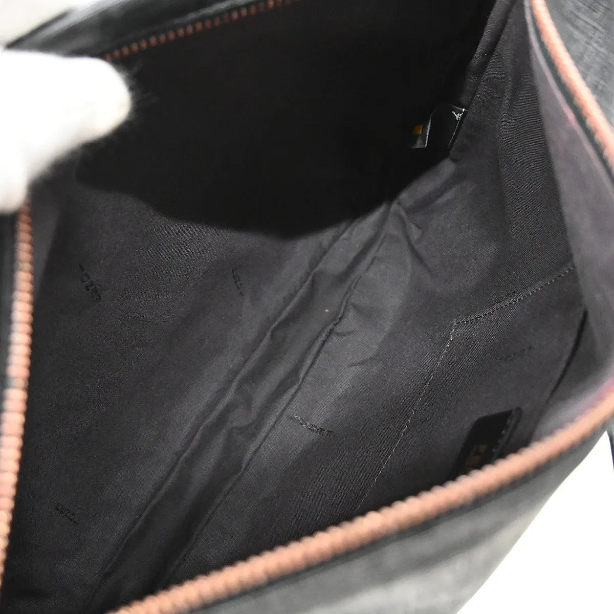 Fendi Front Pocket Messenger Zucchino Coated Canvas Black Pvc Shoulder Bag Bag (Pre-Owned)