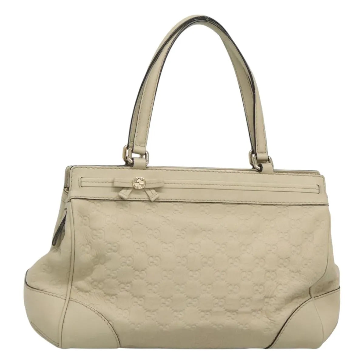 Gucci Mayfair Satchel Guccissima Leather Beige Leather Tote Bag Bag (Pre-Owned)