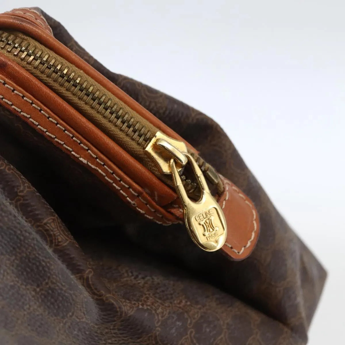 Celine Macadam Pochette Canvas Brown Canvas Clutche & Pouche Bag (Pre-Owned)
