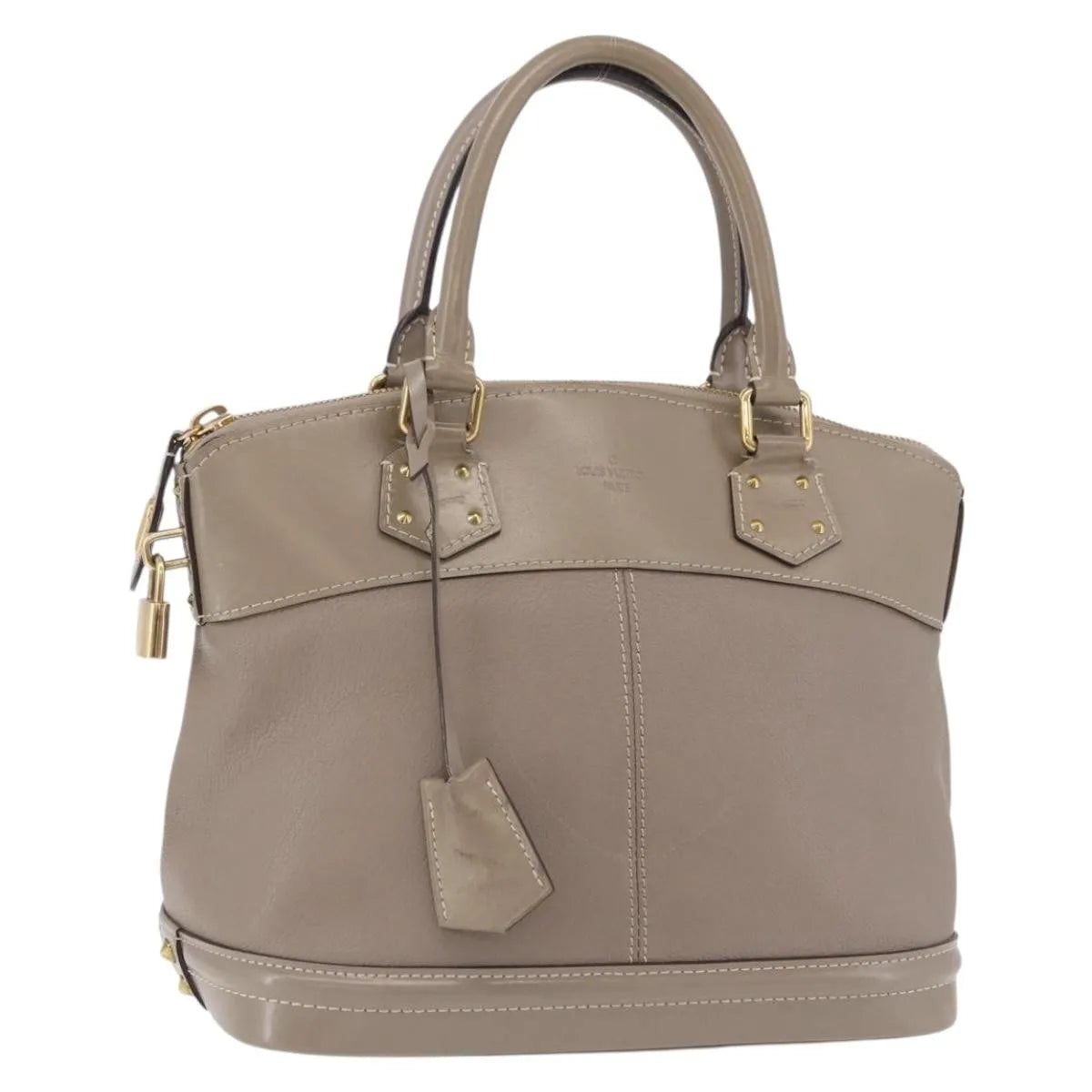 Louis Vuitton Suhali Lockit Leather Gray Leather Handbag (Pre-Owned)