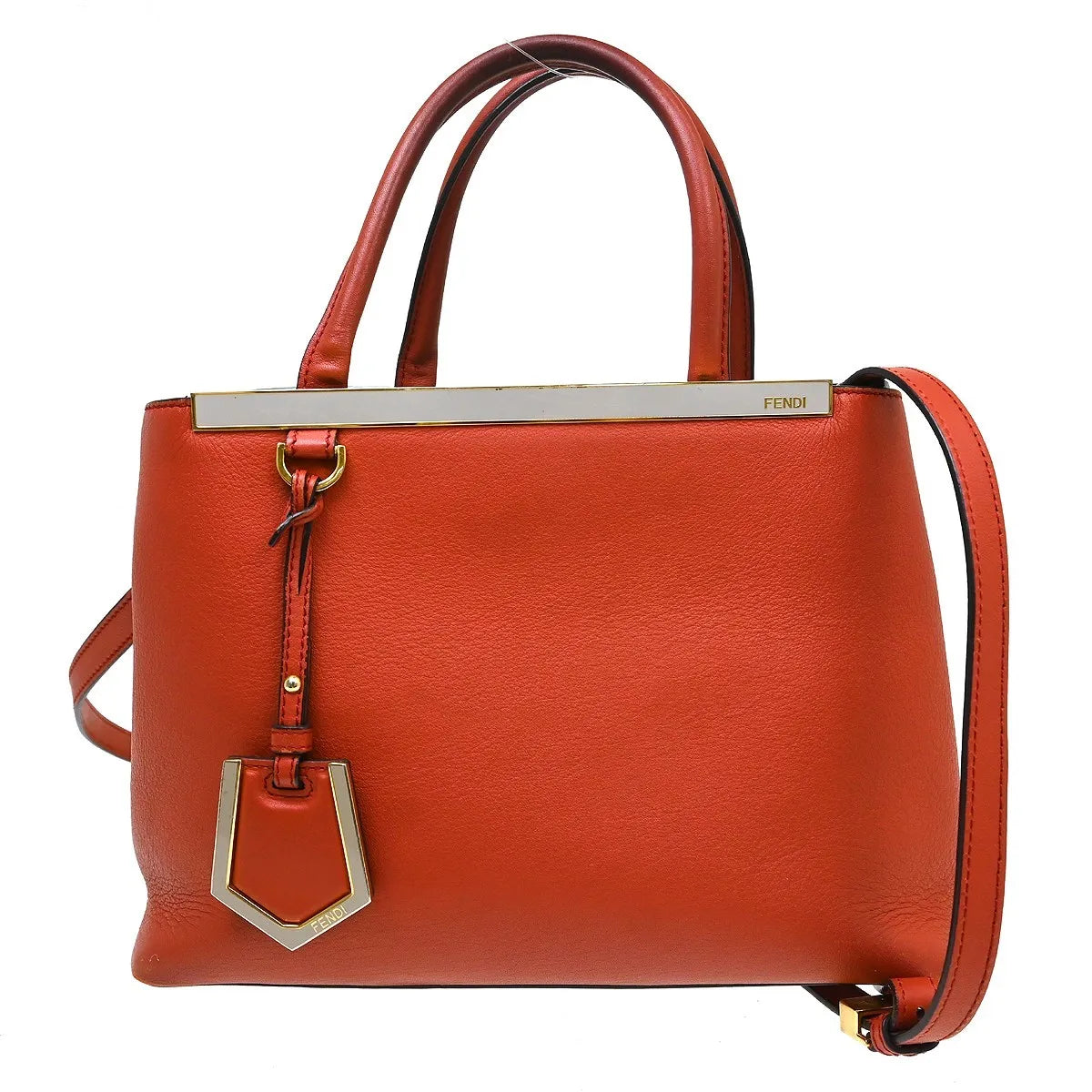 Fendi 2Jours Leather Red Leather Handbag (Pre-Owned)