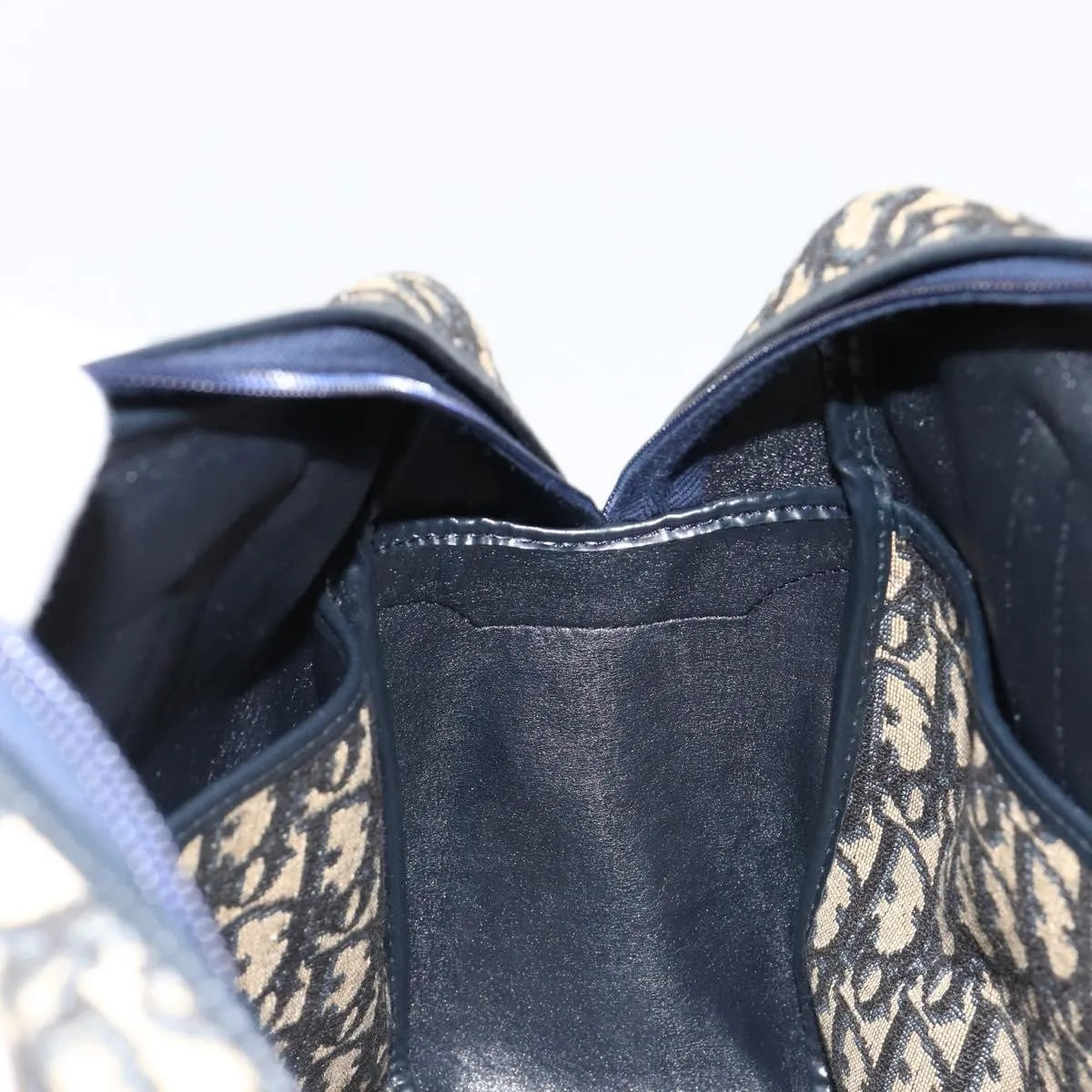 Christian Dior Vintage Trotter Boston Diorissimo Canvas Navy Canvas Handbag (Pre-Owned)