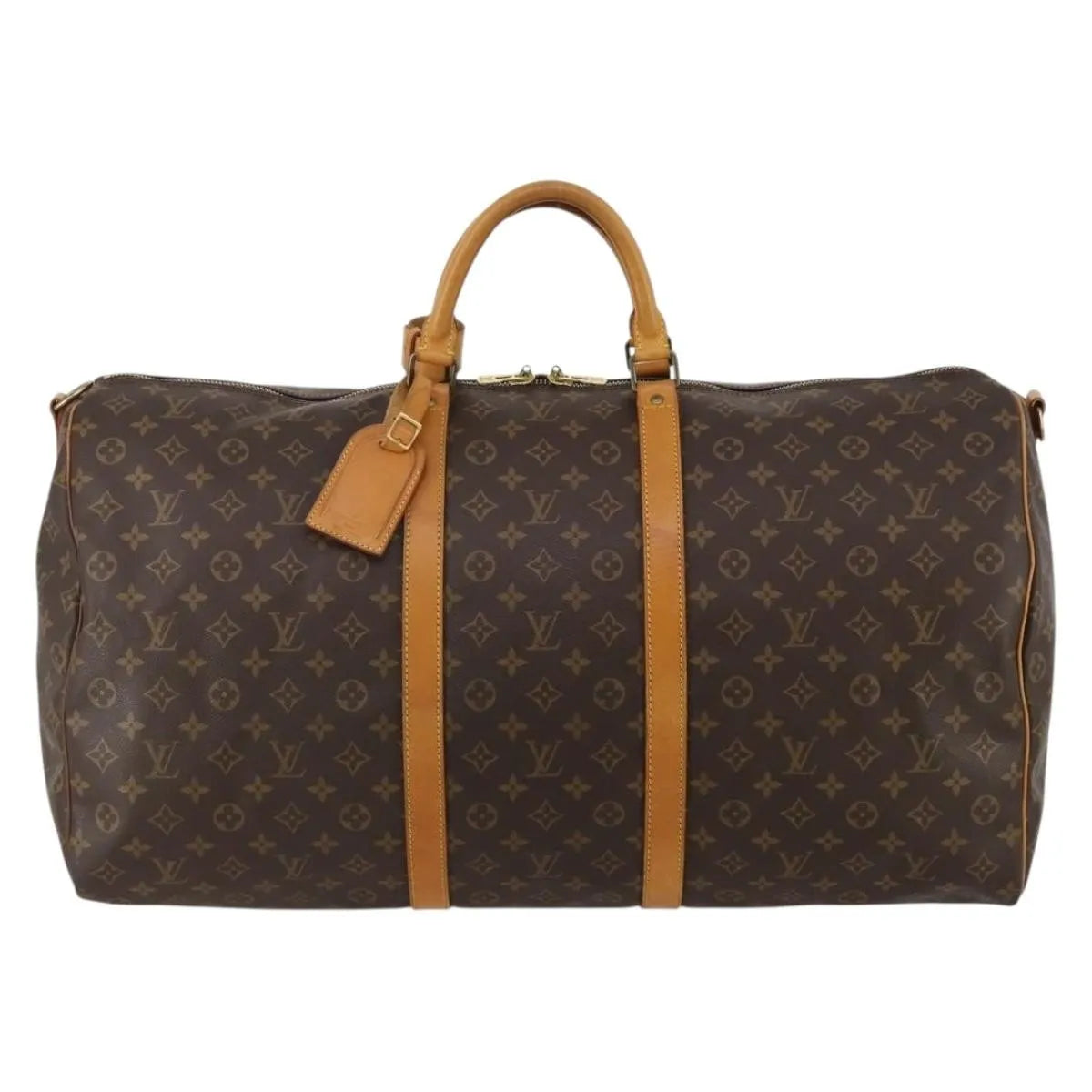 Louis Vuitton Keepall Bandoulière Monogram Brown Canvas Travel Bag Bag (Pre-Owned)