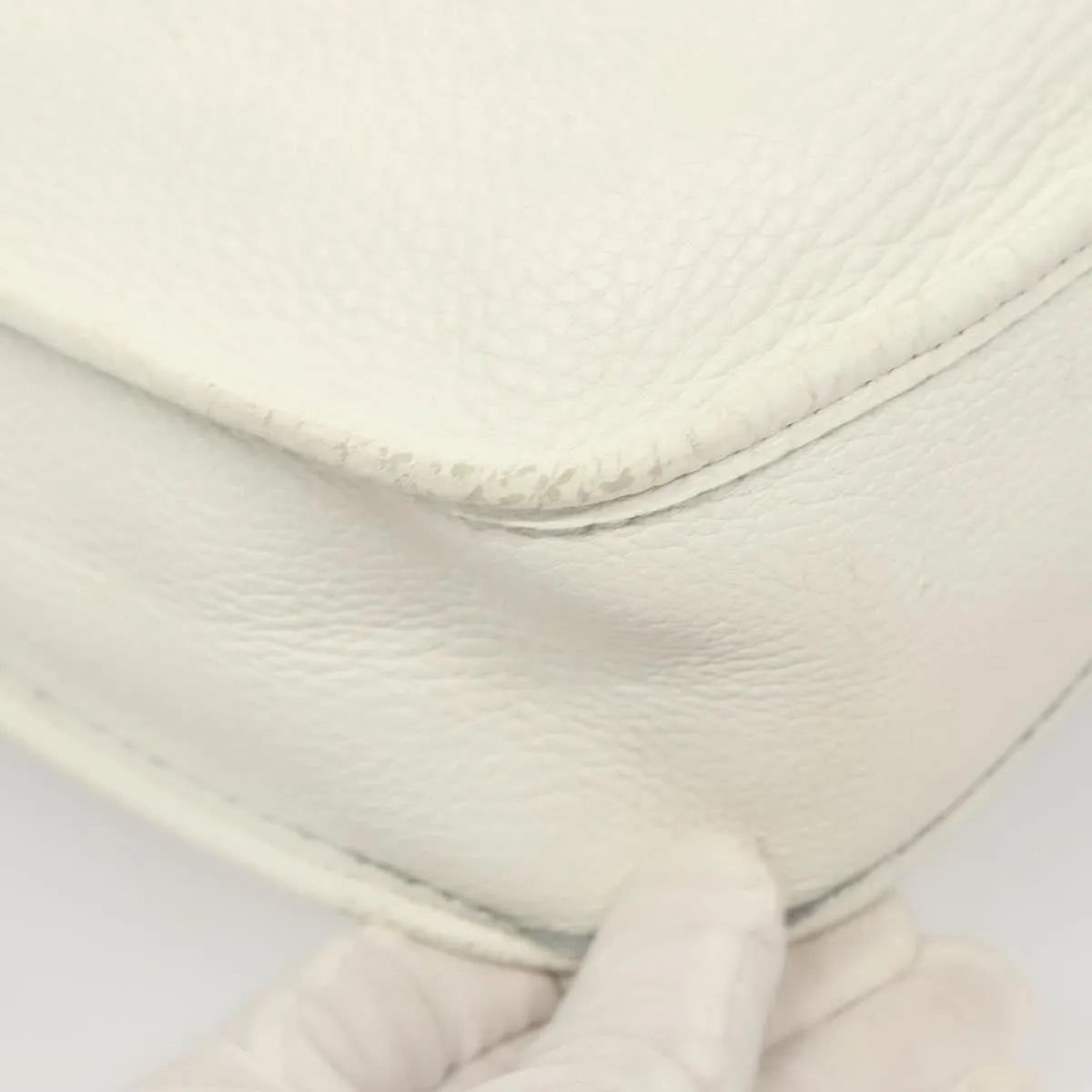 Hermes Evelyne Bag Gen I Togo White Leather Handbag (Pre-Owned)