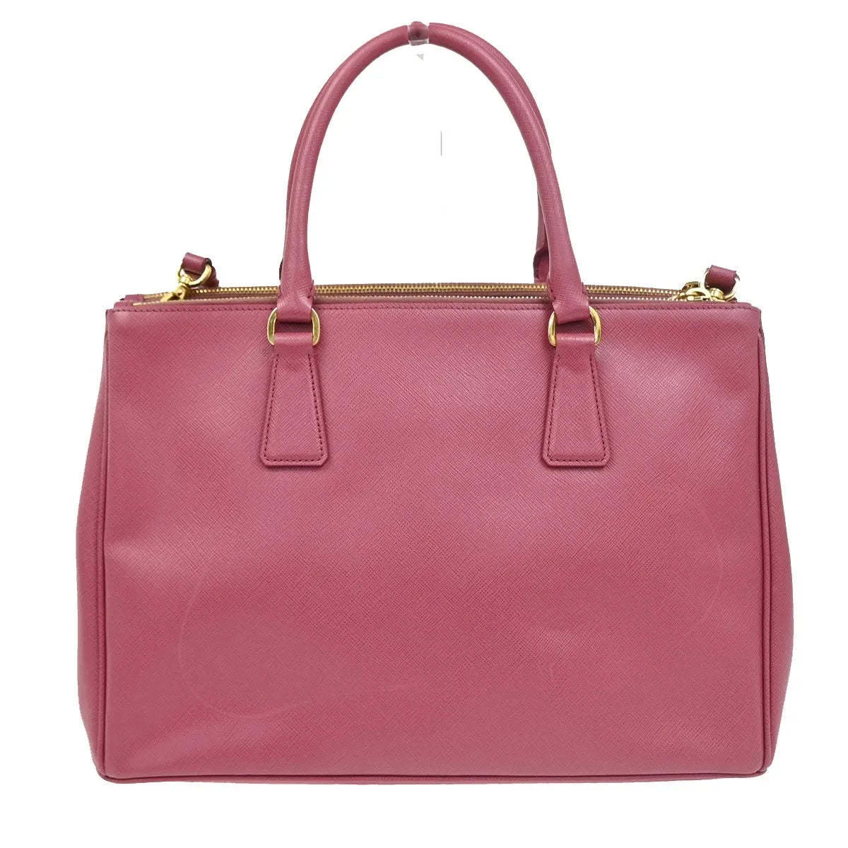 Prada Lux Open Tote Saffiano Leather Pink Leather Tote Bag Bag (Pre-Owned)