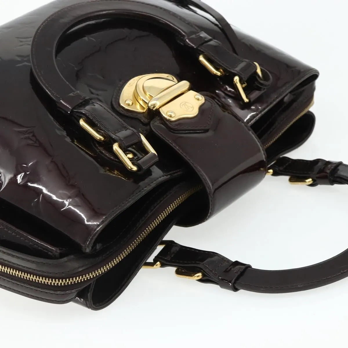 Louis Vuitton Melrose Avenue Monogram Vernis Burgundy Patent_Leather Handbag (Pre-Owned)