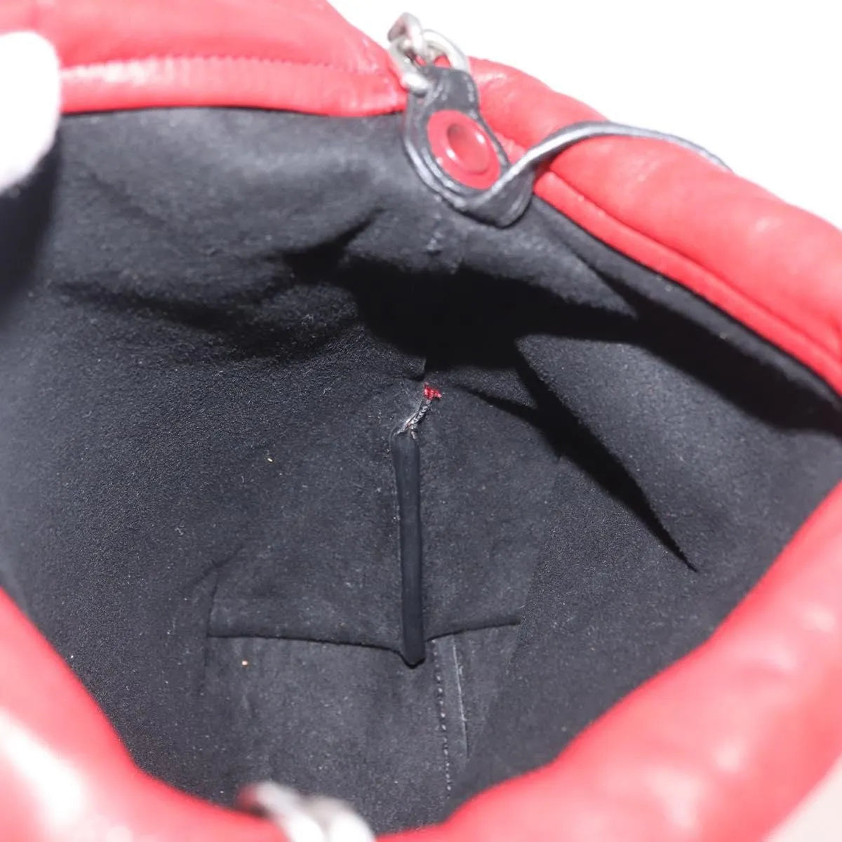 Saint Laurent Teddy Bucket Leather Red Leather Shoulder Bag Bag (Pre-Owned)