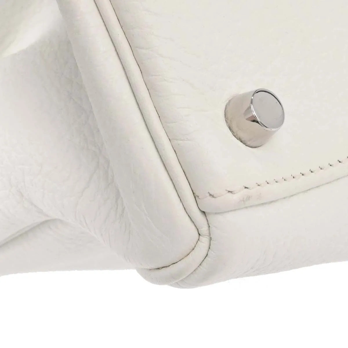 Hermes Kelly Retourne Clémence Taurillon White Leather Handbag (Pre-Owned)