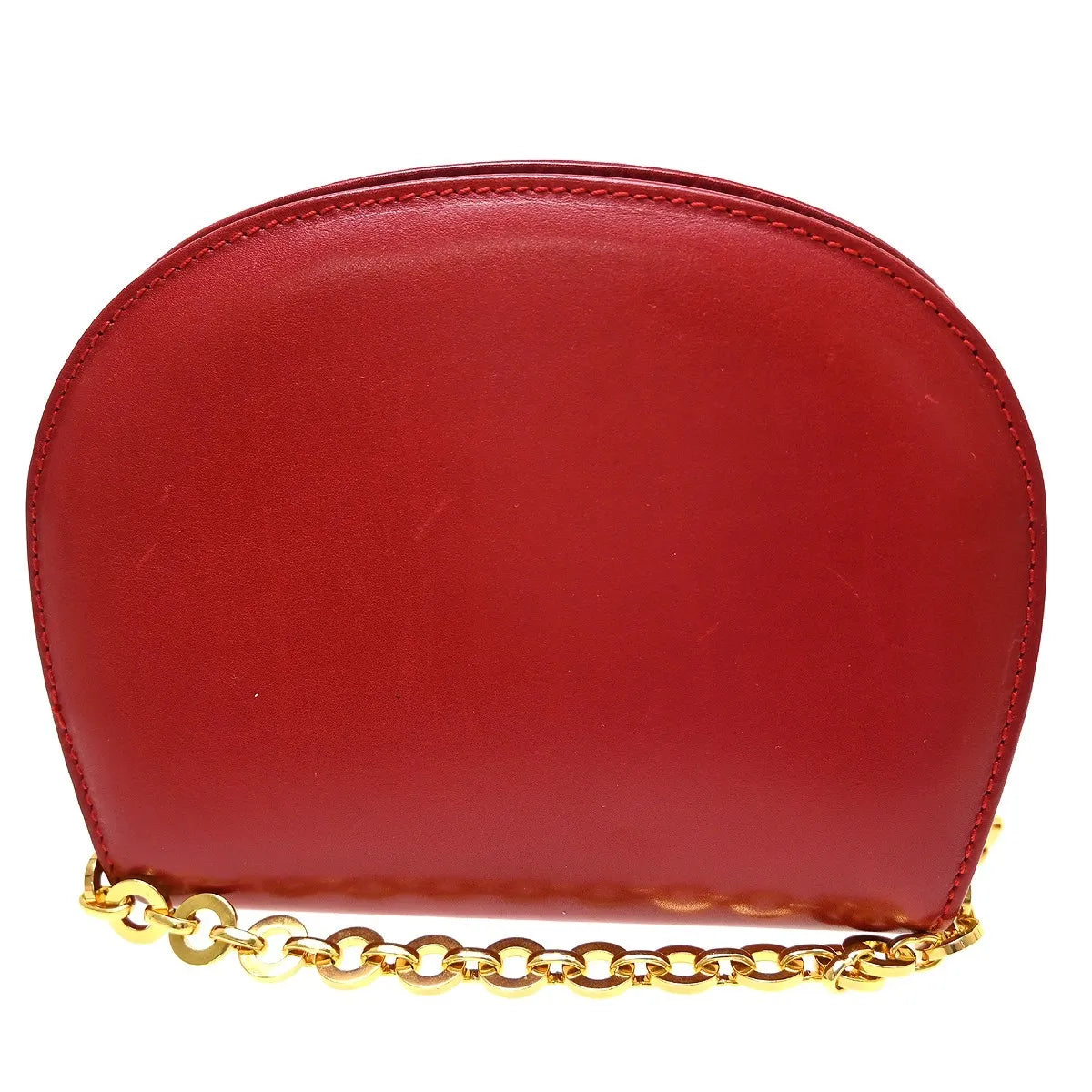 Salvatore Ferragamo Gancini Leather Red Leather Shoulder Bag Bag (Pre-Owned)
