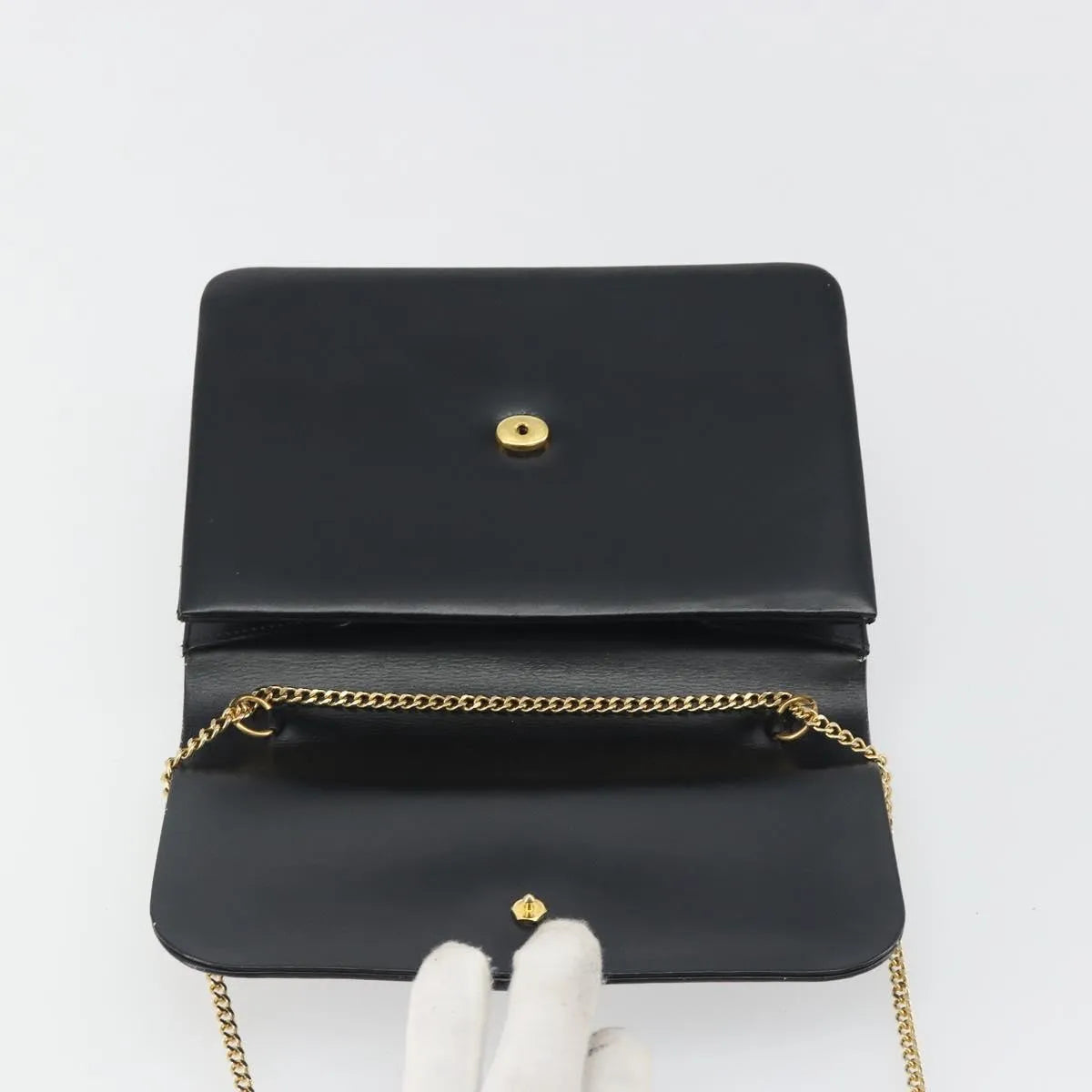 Christian Dior Vintage Clipper Closure Clutch With Logo Leather Black Leather Crossbody Bag Bag (Pre-Owned)