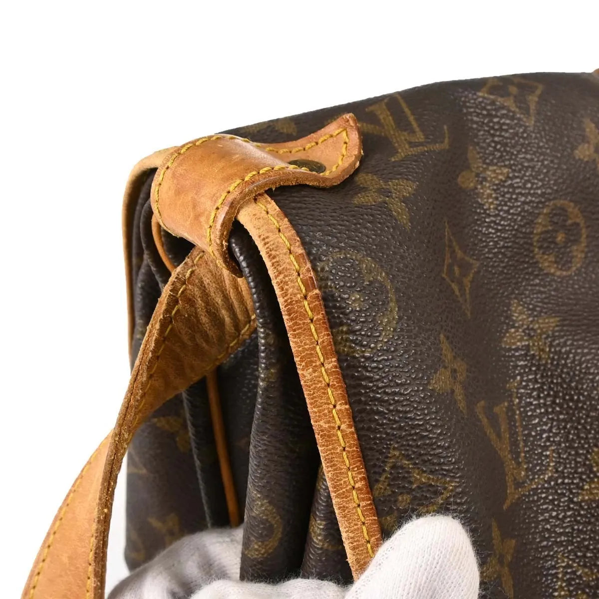 Louis Vuitton Saumur Monogram Canvas Brown Canvas Shoulder Bag Bag (Pre-Owned)