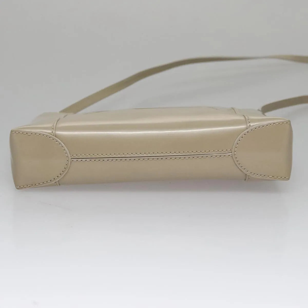 Christian Dior Shoulder Patent Leather Beige Patent_Leather Shoulder Bag Bag (Pre-Owned)