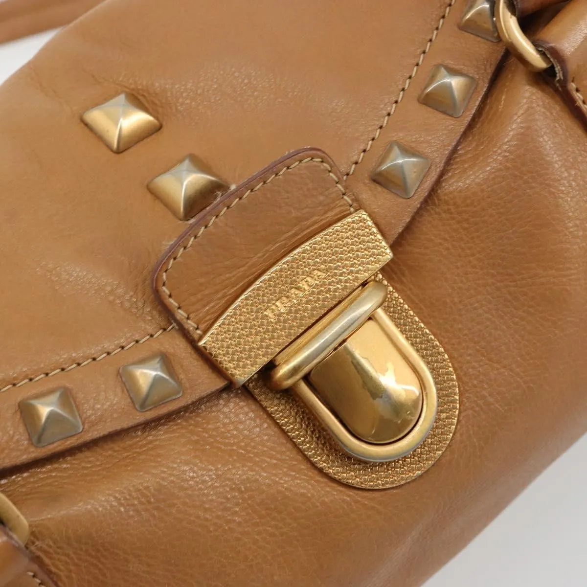 Prada Convertible Shopping Tote Saffiano Leather Saffiano Leather Beige Leather Tote Bag Bag (Pre-Owned)
