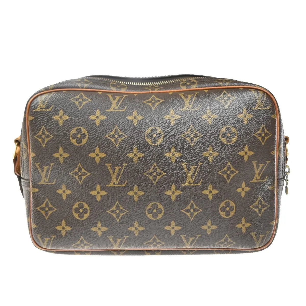 Louis Vuitton Reporter Monogram Canvas Brown Leather Shoulder Bag Bag (Pre-Owned)