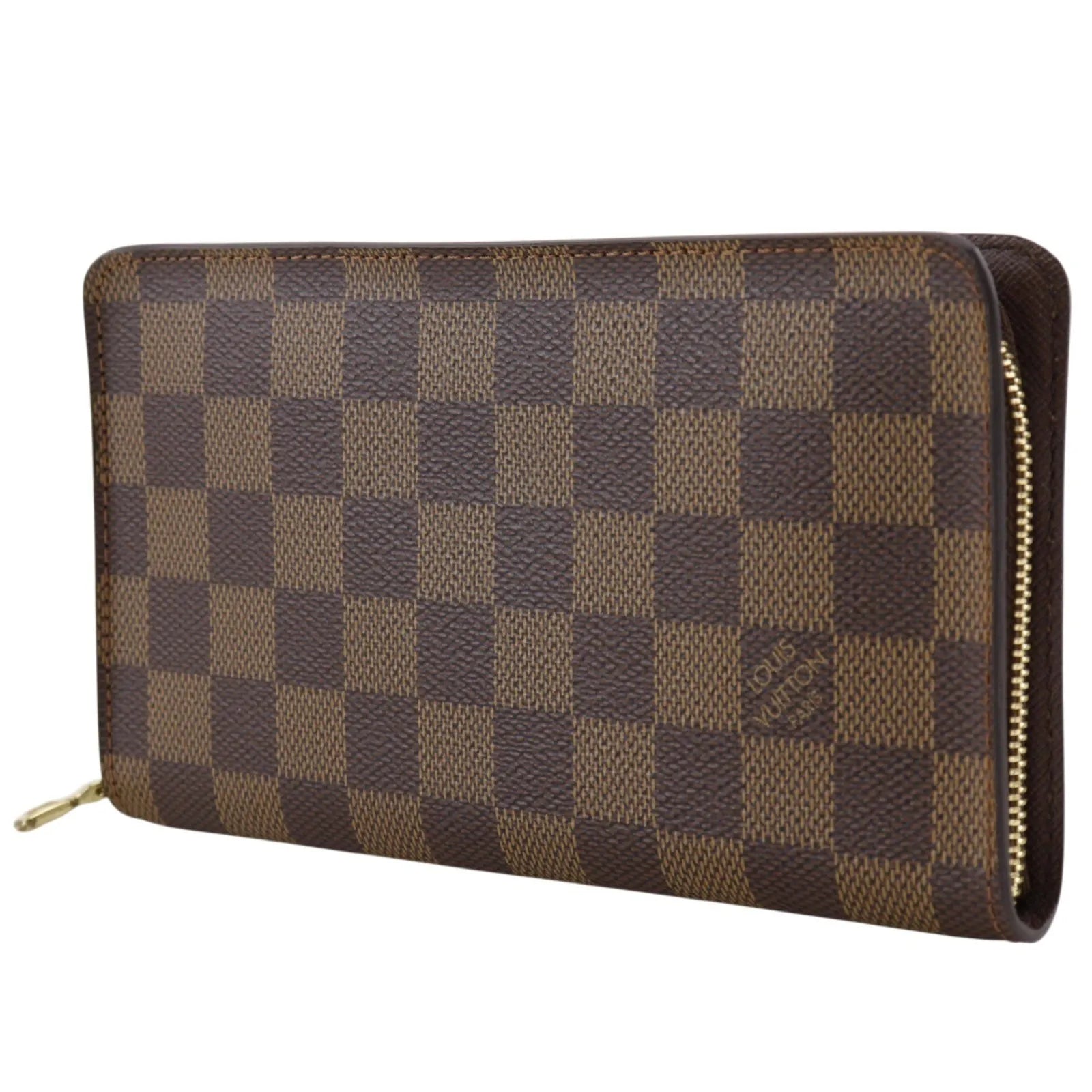 Louis Vuitton Zippy Organizer Damier Ebene Brown Canvas Wallets Accessory (Pre-Owned)