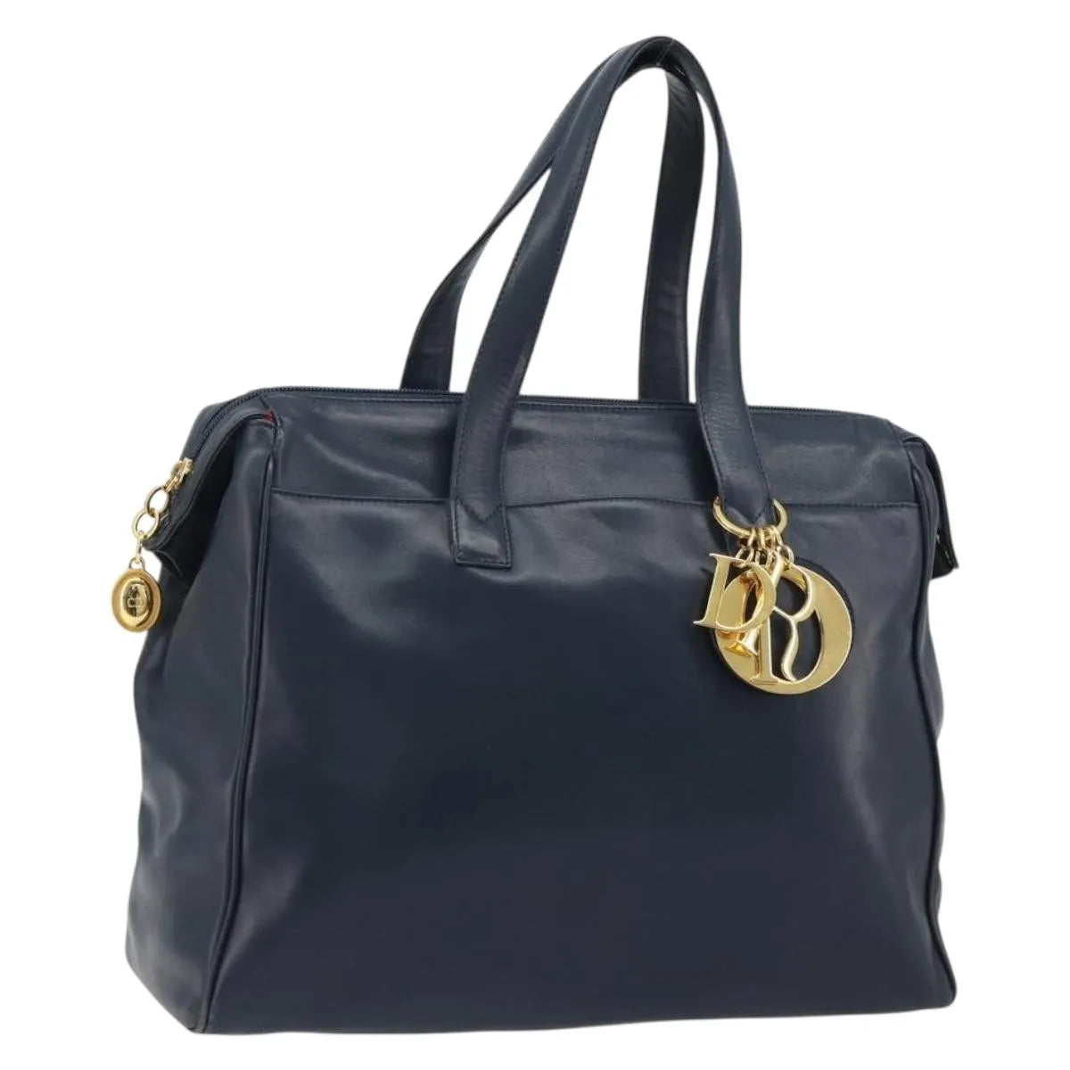 Christian Dior Vintage Leather Navy Leather Handbag (Pre-Owned)