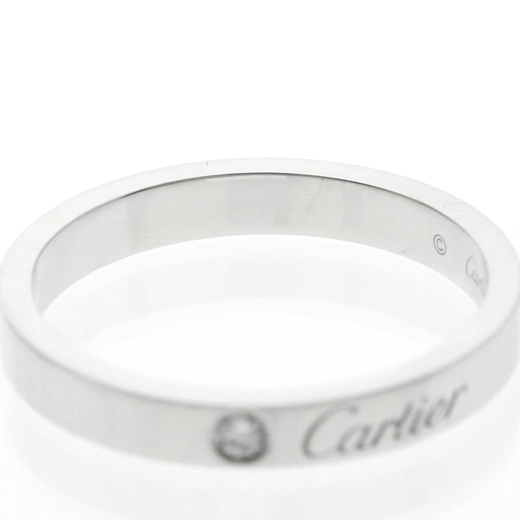 Cartier C De Cartier Wedding Band Platinum With Diamond Silver Platinum Ring Jewelry (Pre-Owned)