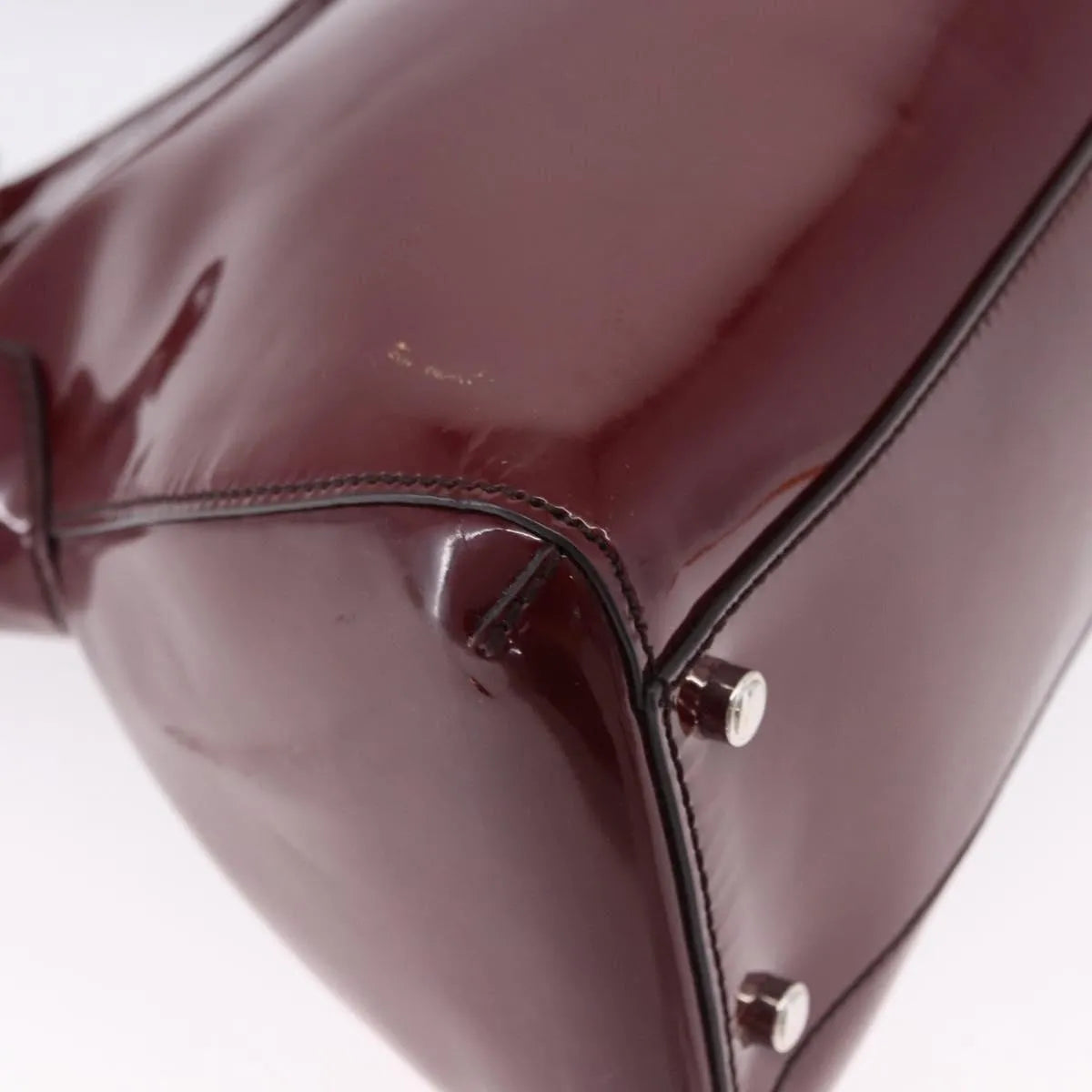 Cartier Marcello Patent Leather Burgundy Patent_Leather Handbag (Pre-Owned)