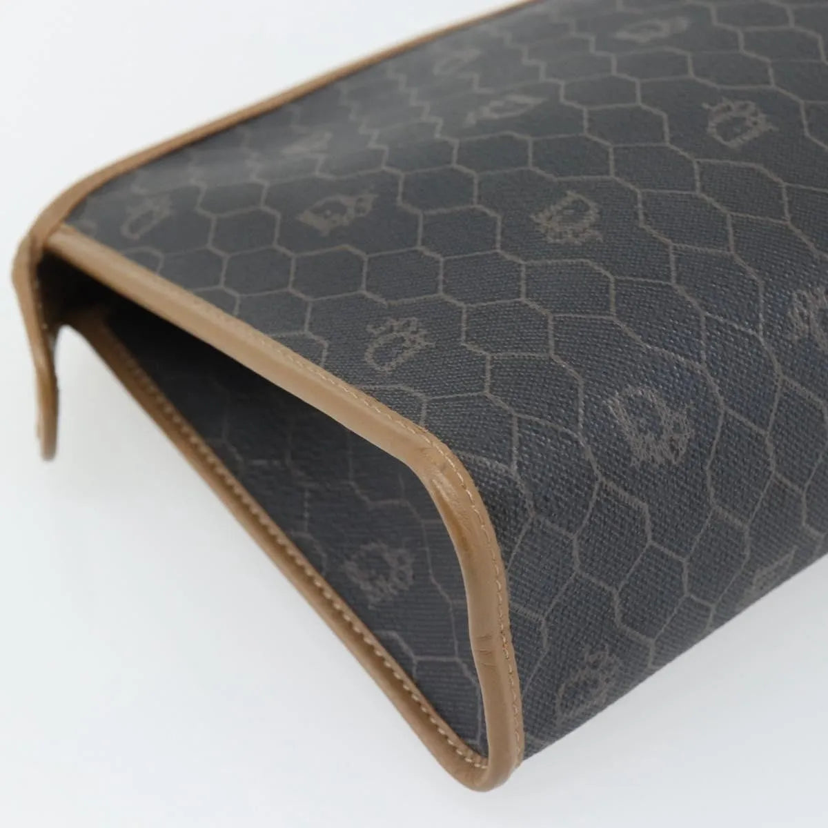 Christian Dior Vintage Honeycomb Clutch Canvas Black Canvas Clutche & Pouche Bag (Pre-Owned)
