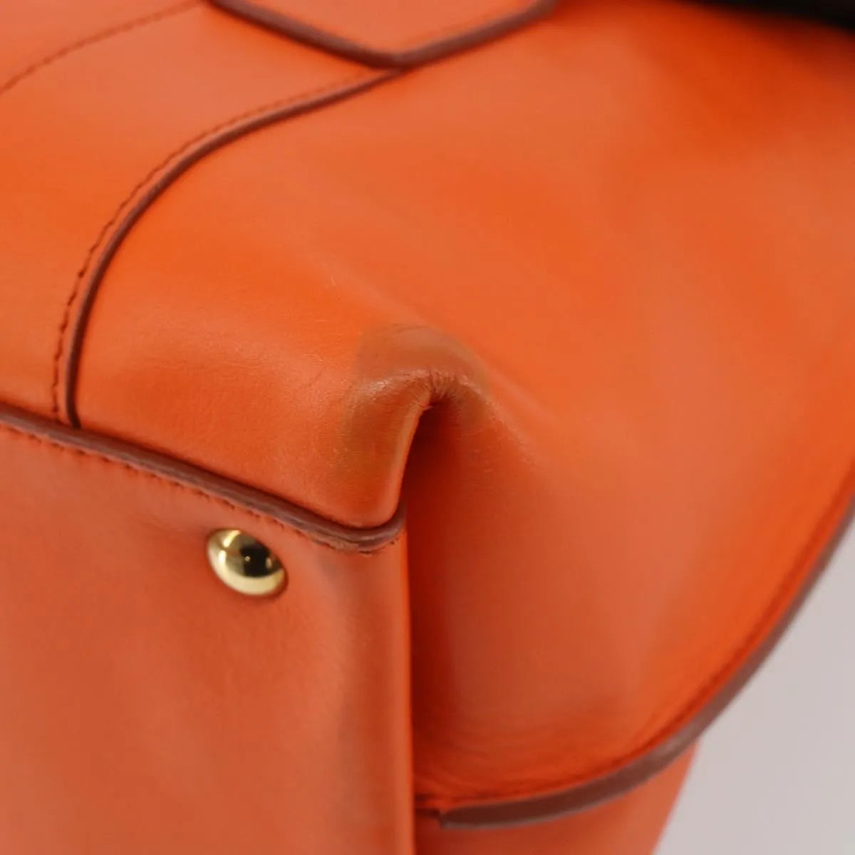 Salvatore Ferragamo Sookie Satchel Leather Orange Leather Handbag (Pre-Owned)