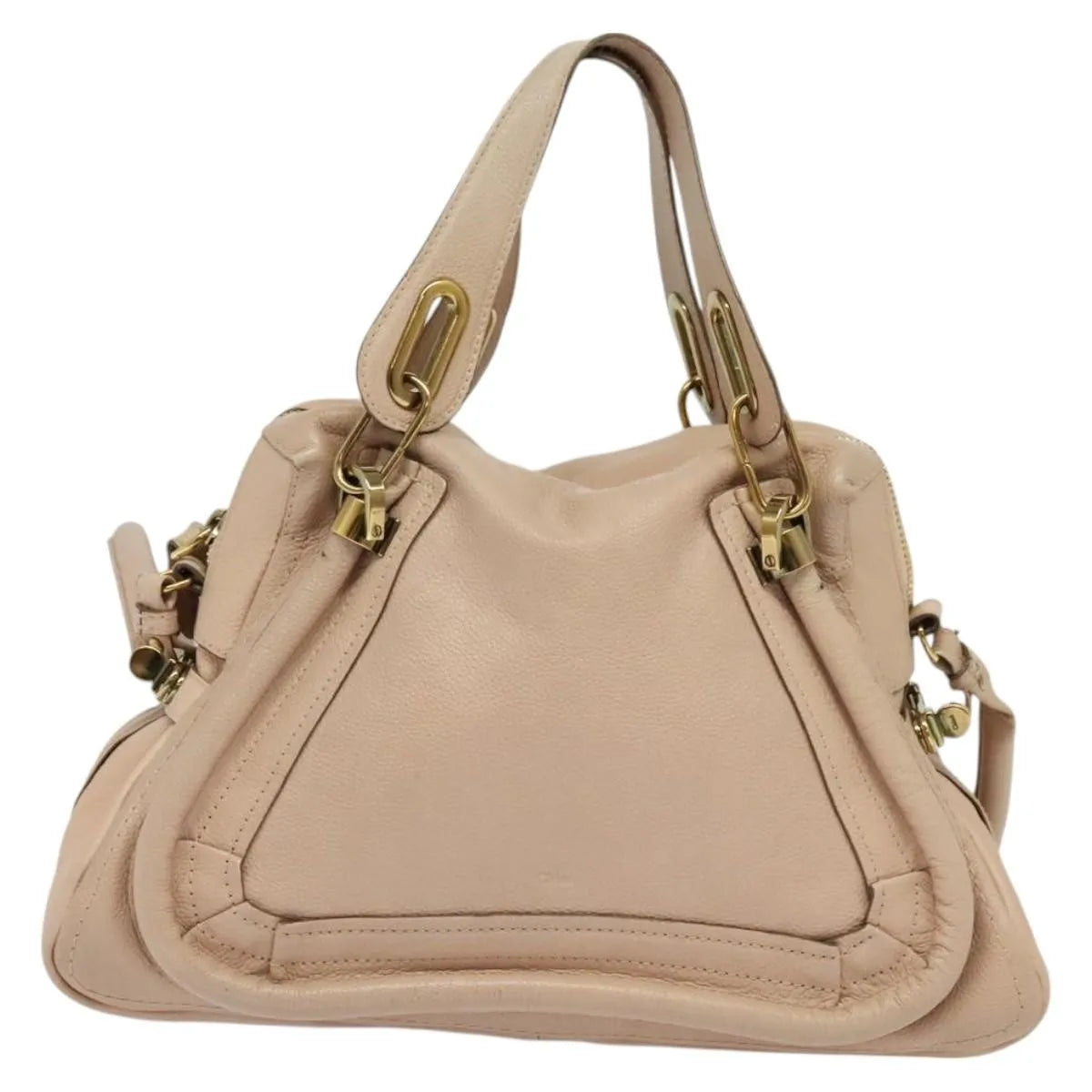 Chloe Paraty Quilted Leather Beige Leather Handbag (Pre-Owned)