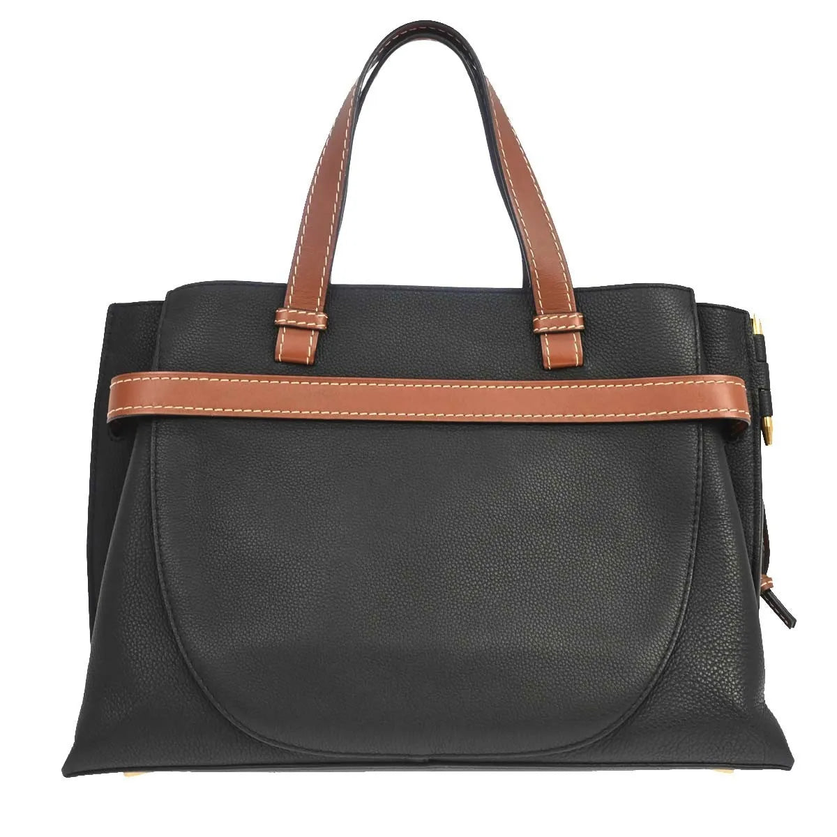 Loewe Gate Tote Leather Black Leather Tote Bag Bag (Pre-Owned)