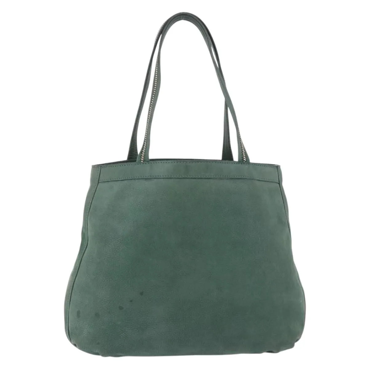 Fendi Vintage Tote Leather Green Leather Shoulder Bag Bag (Pre-Owned)