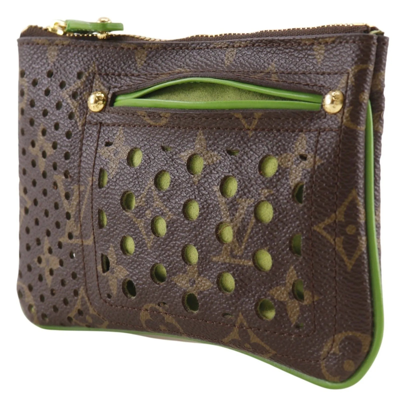 Louis Vuitton Pochette Plate Perforated Monogram Canvas Brown Canvas Clutche & Pouche Bag (Pre-Owned)