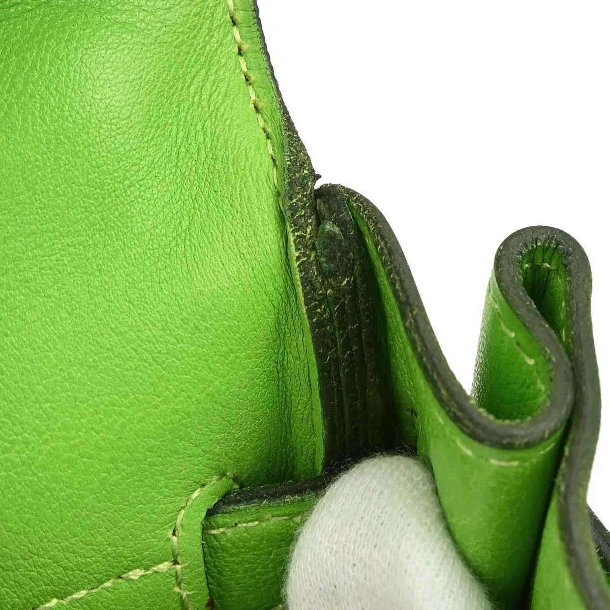 Hermes Kelly Sellier Gullliver Green Calfskin Handbag (Pre-Owned)
