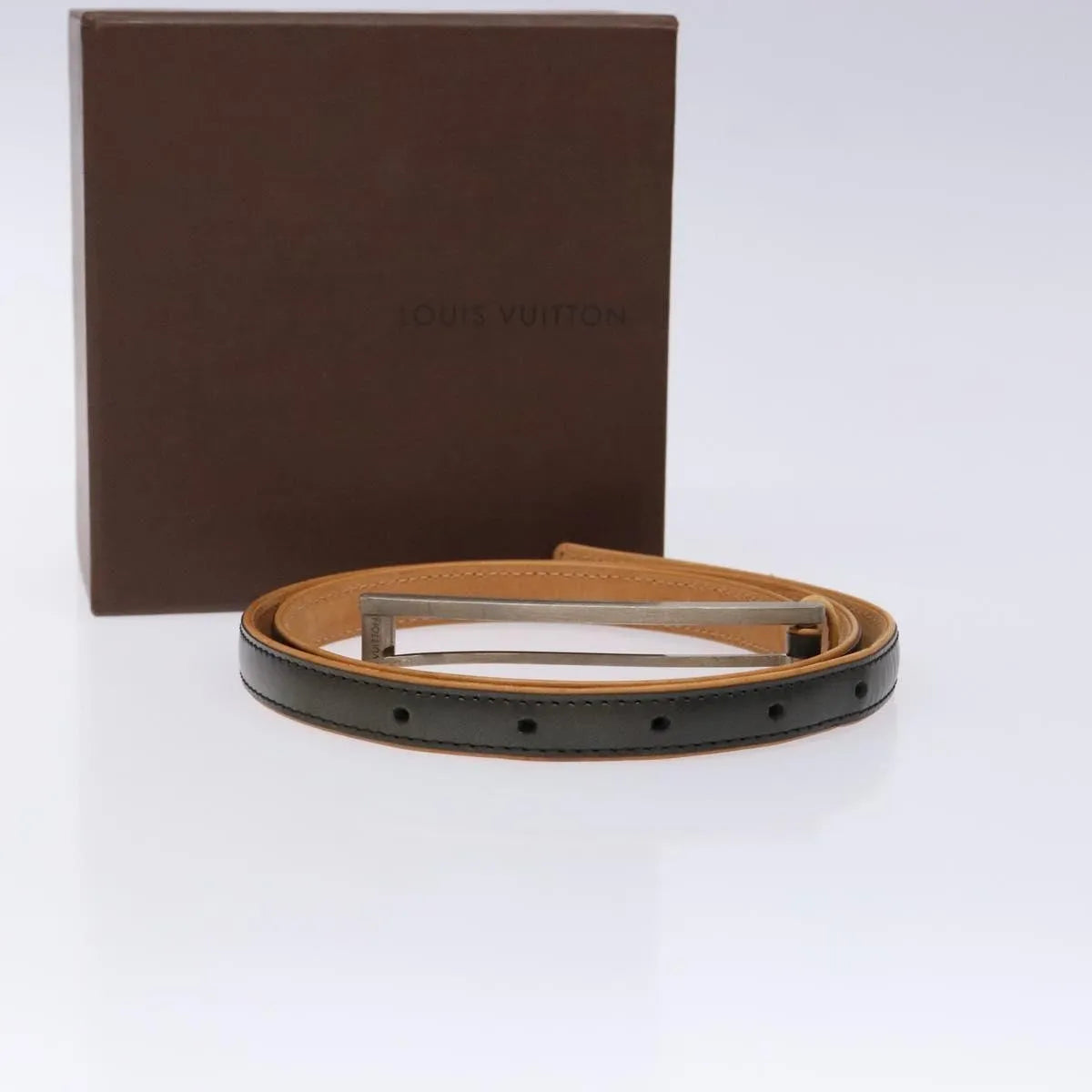 Louis Vuitton Belt Patent Black Leather Belts Accessory (Pre-Owned)