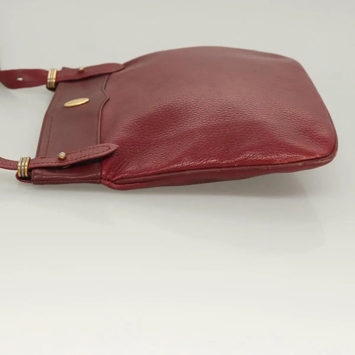Cartier Vintage Must De Cartier Leather Burgundy Leather Shoulder Bag Bag (Pre-Owned)