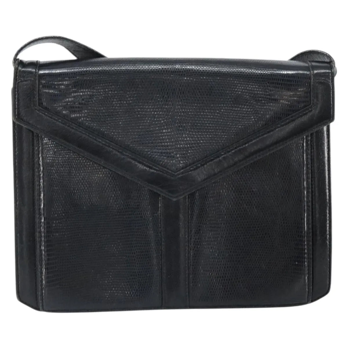 Saint Laurent Vintage Shoulder Bag Leather Black Leather Shoulder Bag Bag (Pre-Owned)