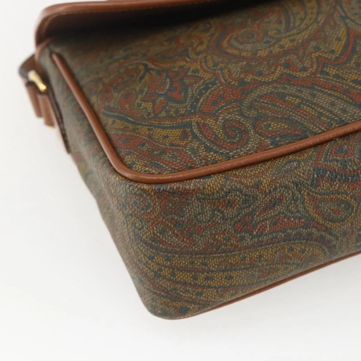 Valentino Garavani Vintage Canvas And Leather Brown Canvas Shoulder Bag Bag (Pre-Owned)